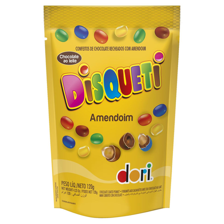 Confeito Disqueti Dori 120g - Amendoim - Pouch