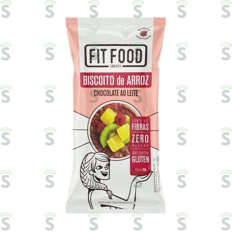  Fit Food-biscoito Arroz 60g Choco Leite