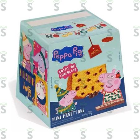  Mini Panetone Santa Edwiges Peppa Chocolate Caixa 80g