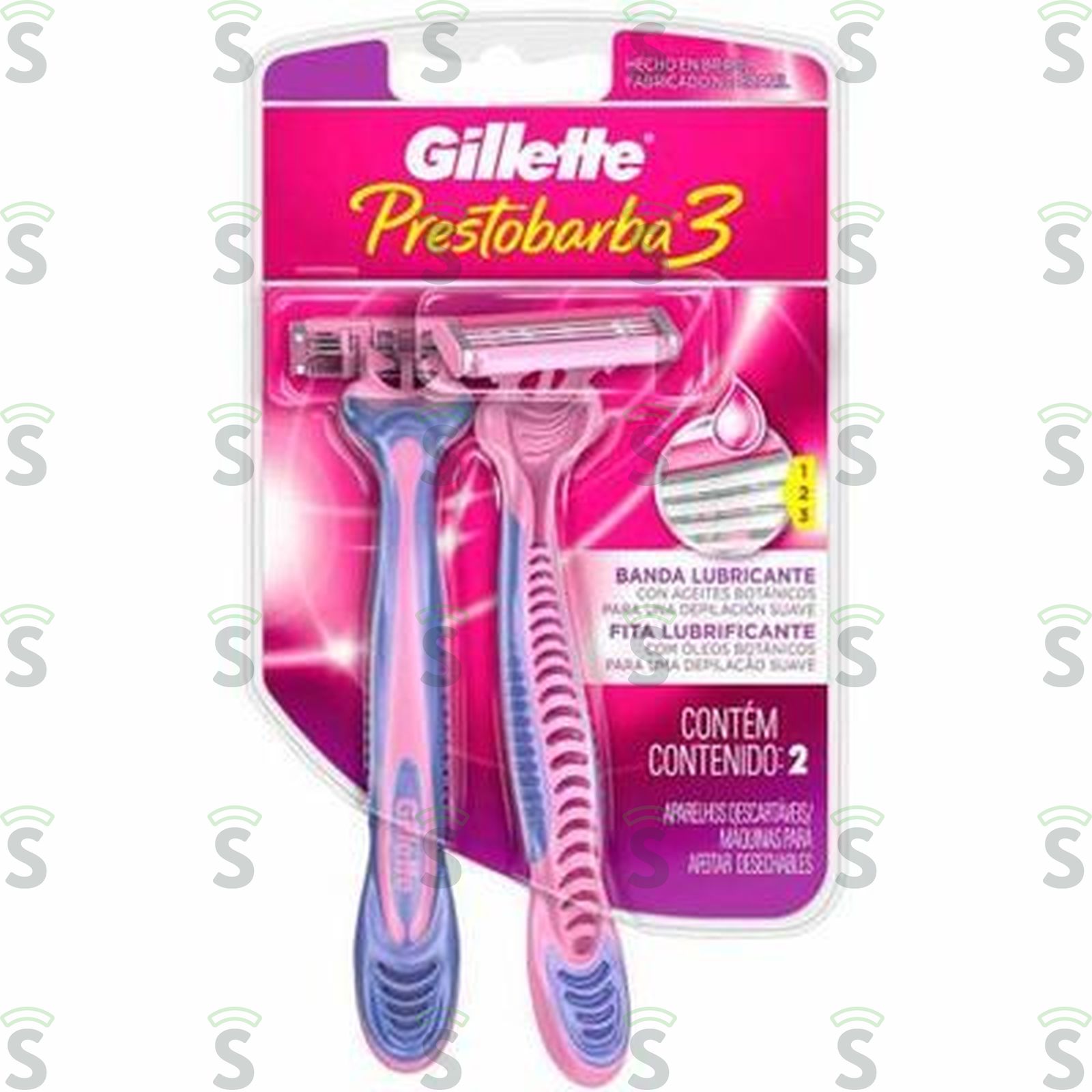Gillette-prestobarba 3 c/2 rosa .