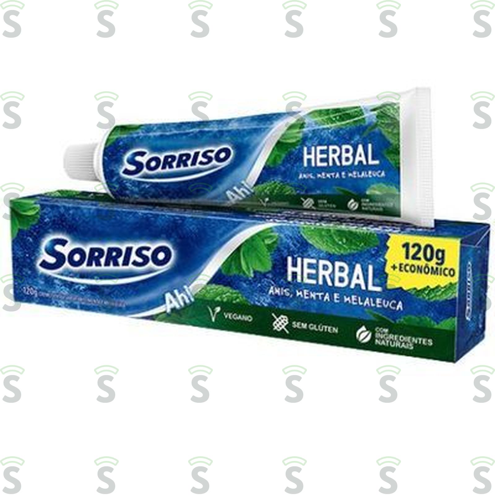 Creme Dental Sorriso Anis, Menta e Melaleuca Sorriso Herbal + Econômico Caixa 120gr