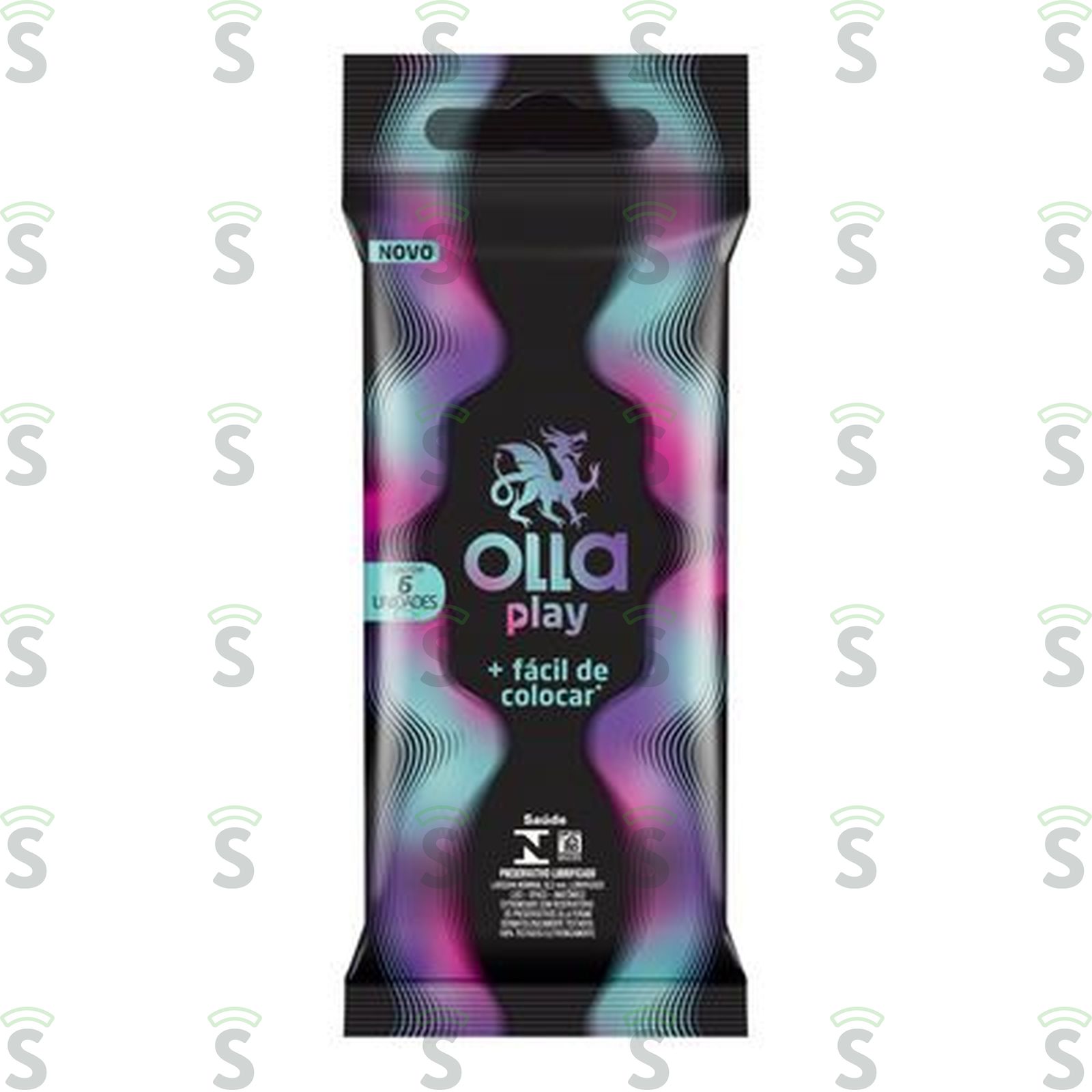 Preservativo Masculino Lubrificado Play Olla Pacote 6 Unidades