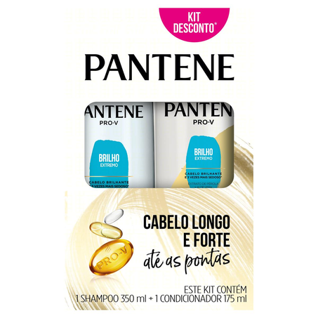 Conjunto Pantene 400ml - Shampoo + 175ml - Condicionador - Brilho Extremo
