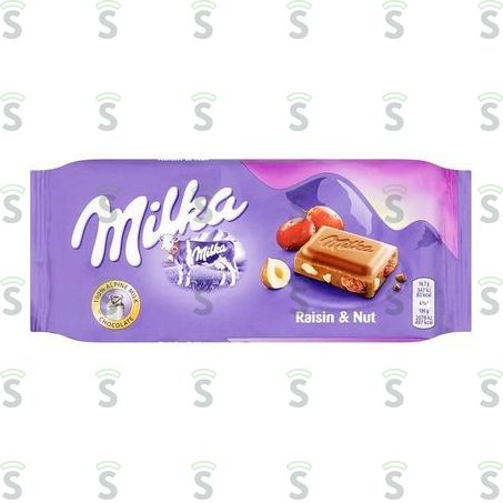  Chocolate Barra Milka Raisins e Nuts 100g