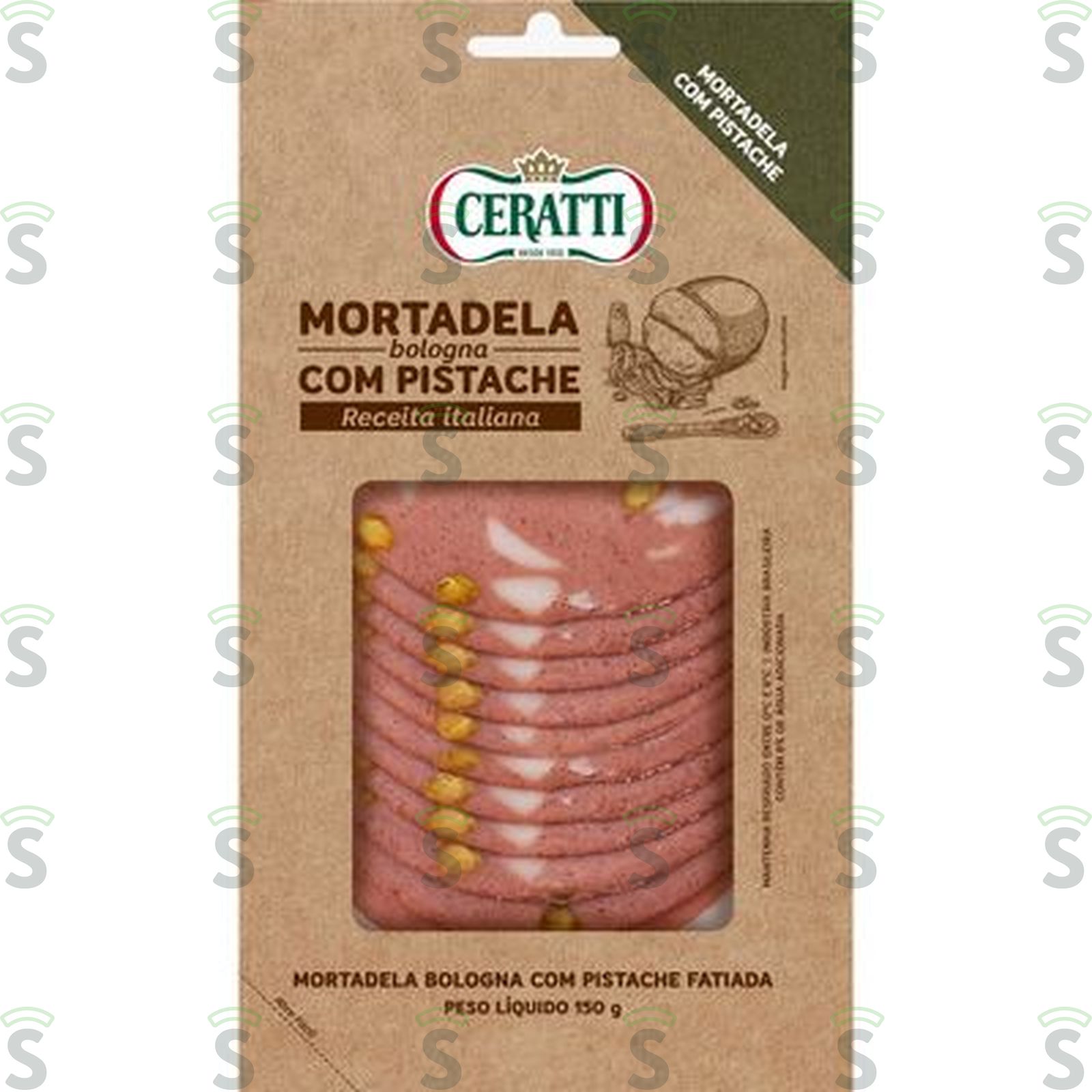 Mortadela Bologna Ceratti com Pistache Fatiada Embalagem 150G