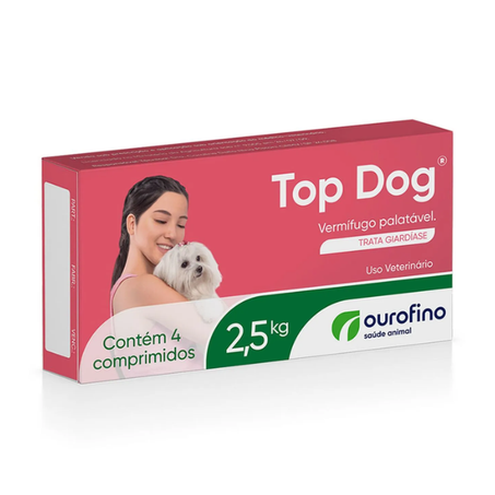 Vermífugo Top Dog para Cães 2,5kg 4 comprimidos