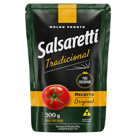 Molho de Tomate Salsaretti 300g - Tradicional - Sachê