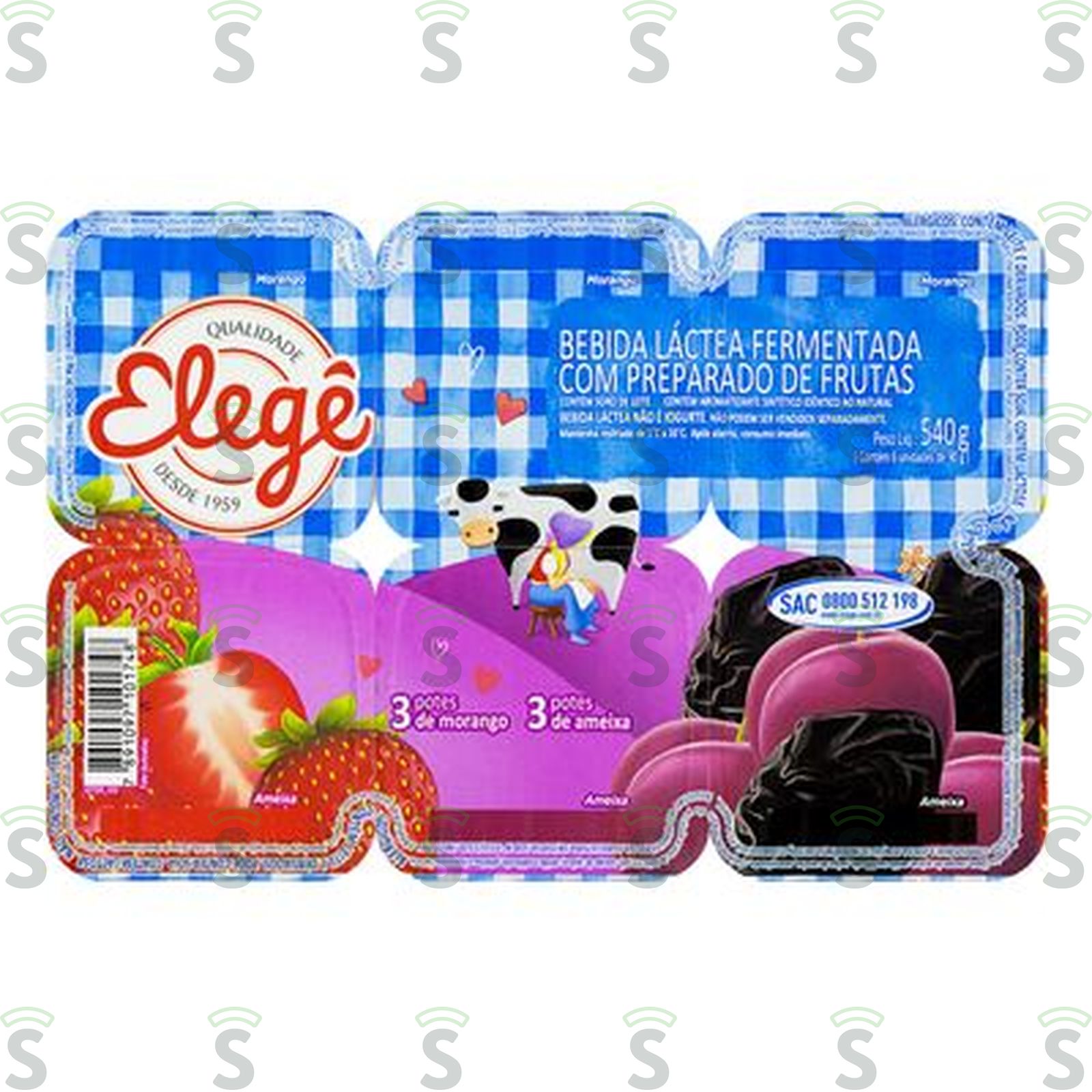 Elege-bebida lactea 510g morango ameixa