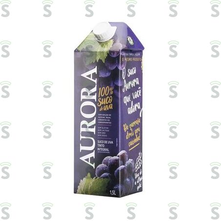  Suco Integral de Uva Tinto Vinícola Aurora Caixa Com Tampa 1.5lt