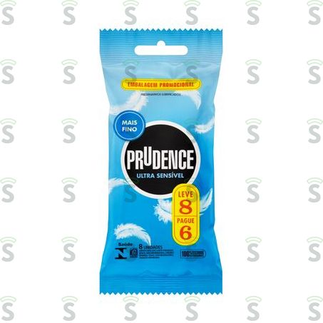  Preservativo Prudence Ultra Sensível Embalagem Leve 8 Un Pague 6 Un