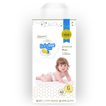 Fralda baby bee free dermoprotetora g 40un