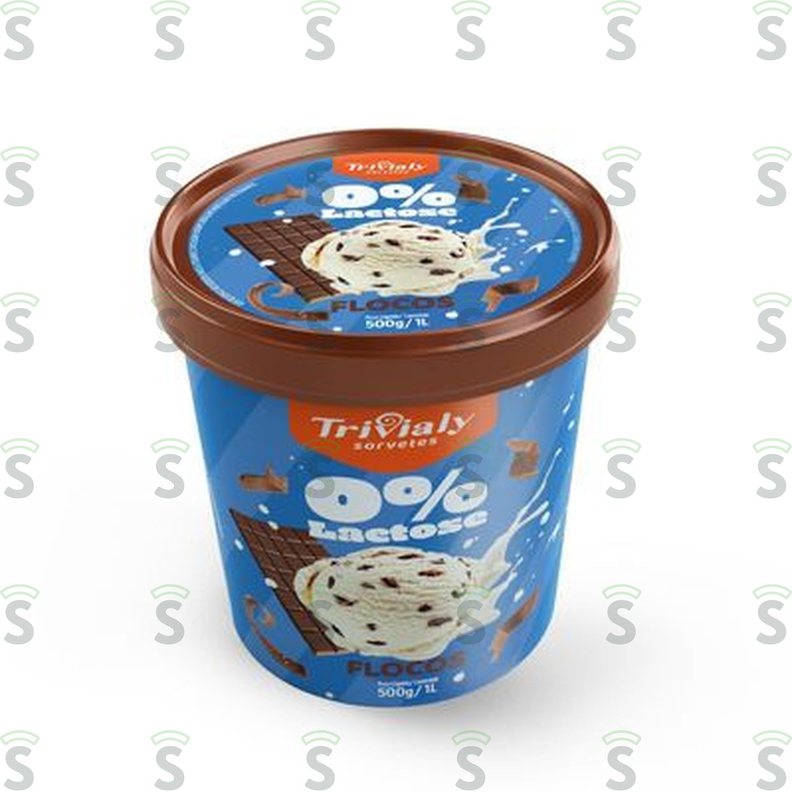 Sorvete Trivialy Zero Flocos 1LT