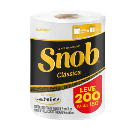 Toalha Papel Snob Leve 200 Pague 180 200 Folhas 
 