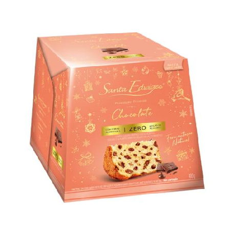 Panettone Sta Edwiges Gotas Chocolate  Zero Açúcar 400g
