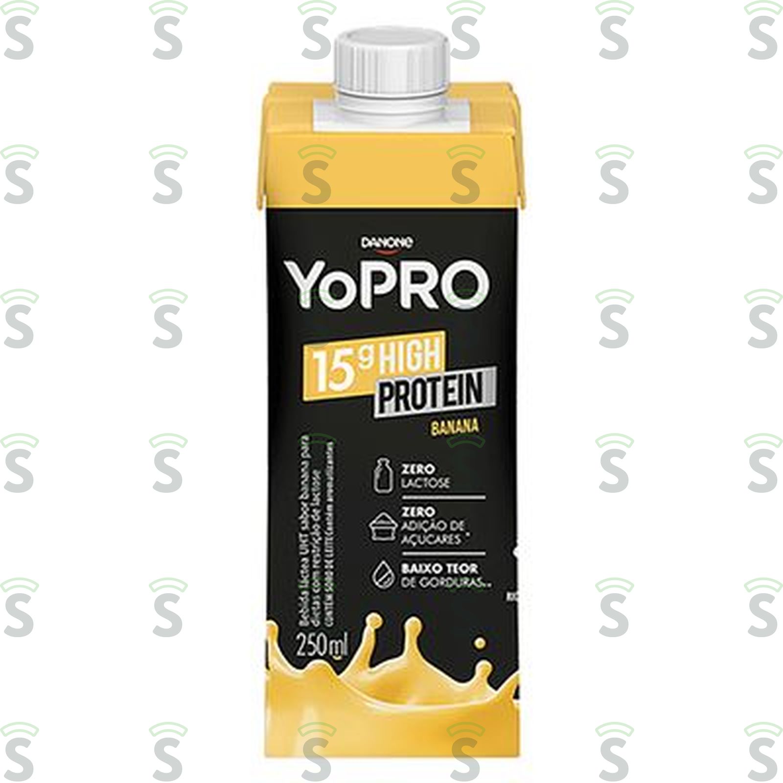 Bebida Láctea UHT Danone Yopro Sabor Banana Caixa com Tampa 250ml
