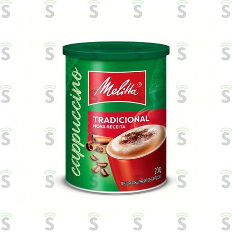  Cappuccino Solúvel Melitta Tradicional  Lata 200gr