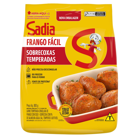 Sobrecoxa Frango Fácil Sadia 800g - Temperada - Congelada