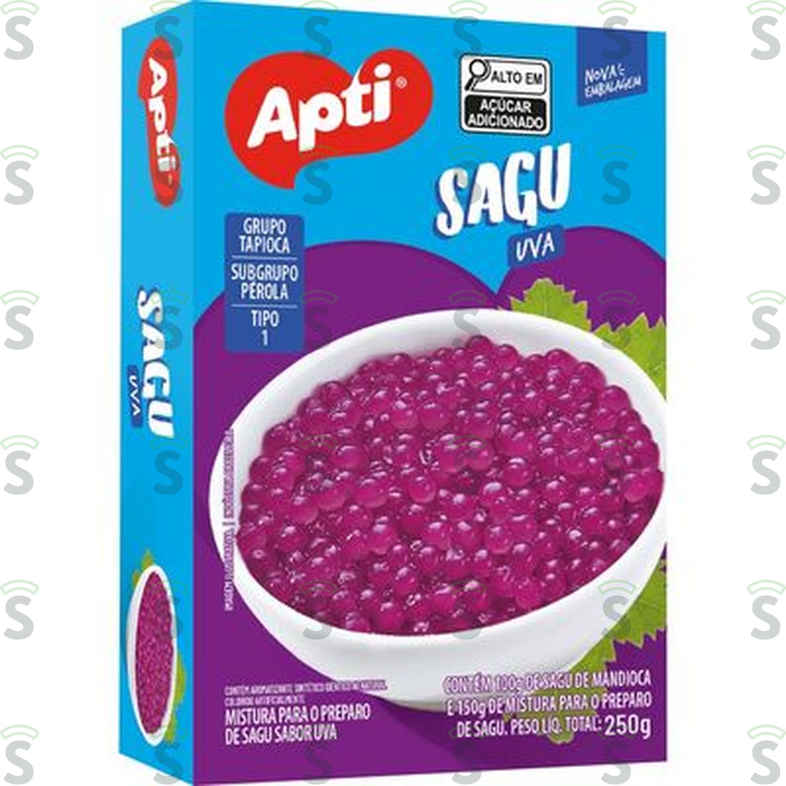 Sagu Apti Sabor Uva Caixa 250gr