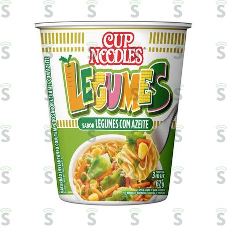  Macarrão Instantâneo Nissin Cup Noodles Legumes Com Azeite Pote 67gr