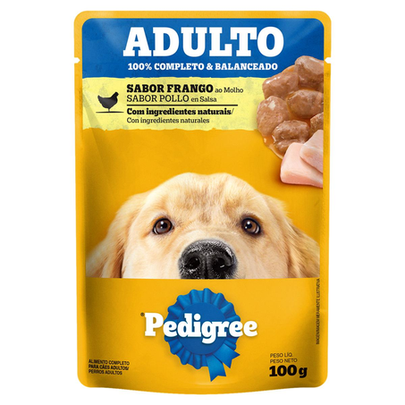 Ração Pedigree 100g - Adultos - Raças Médias e Grandes - Frango - Sachê