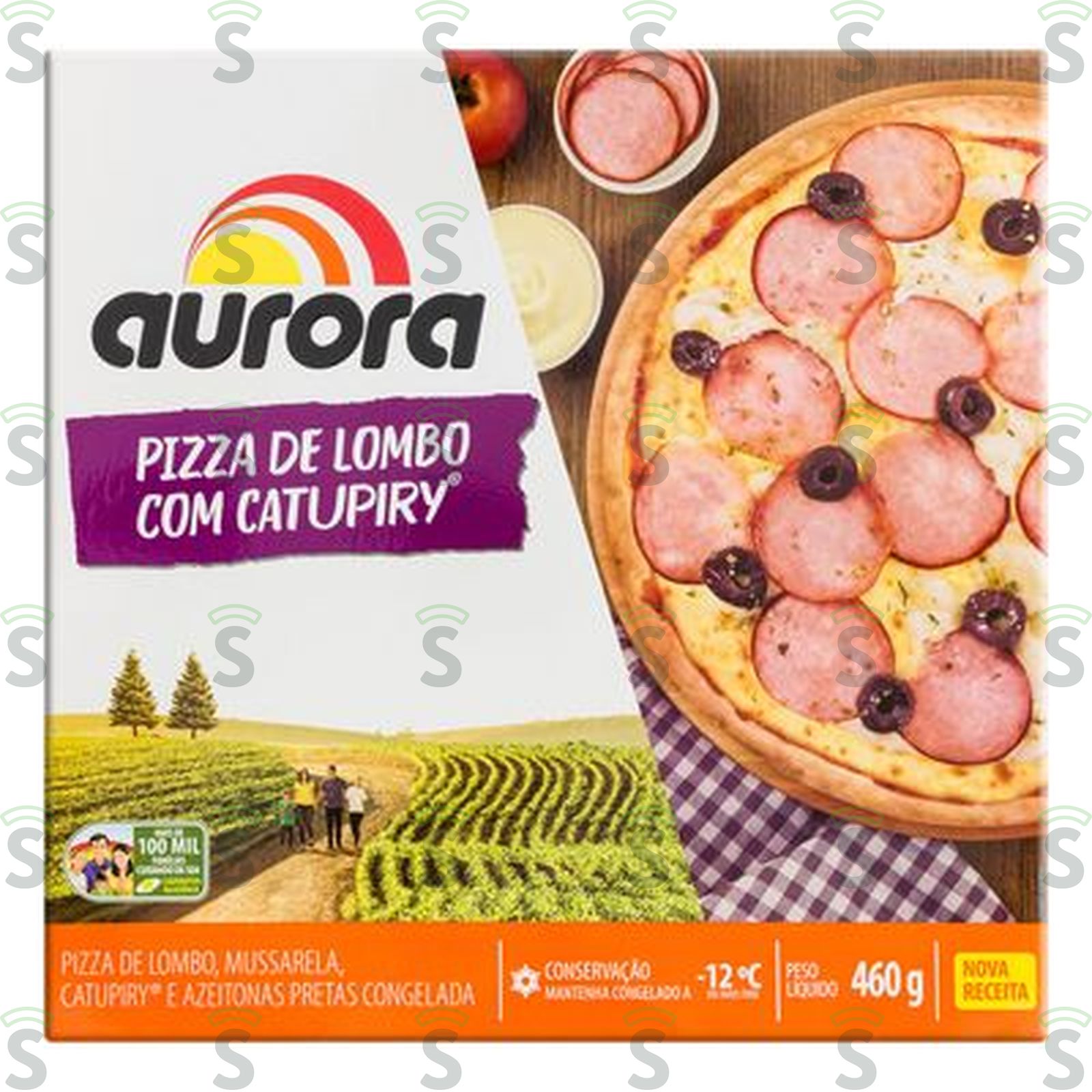 Aurora-pizza 460g lombo c/requeijao