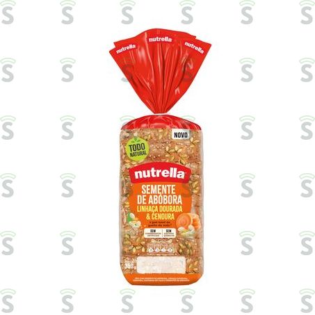  Pão Integral Semente de Abóbora, Linhaça Dourada & Cenoura Nutrella Pacote 350g
