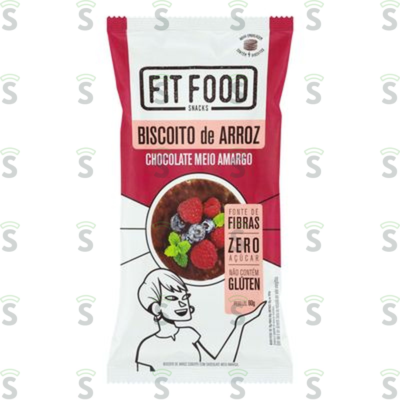 Fit food-biscoito arroz 60g choco amargo