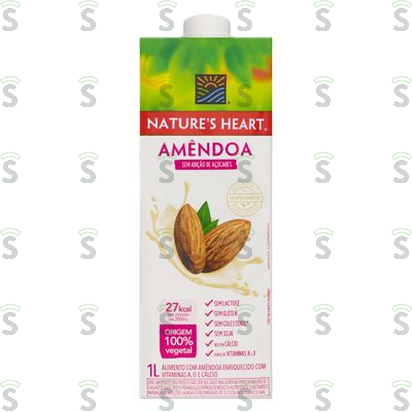 Bebida à Base de Amêndoa Nature's Heart sem Adição de Açúcar Caixa 1lt