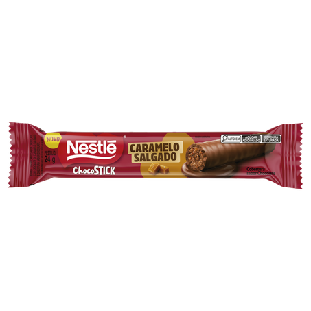 Chocolate Wafer Nestlé Chocostick Caramelo Salgado 24g 
 
