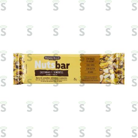  Barra de Cereal Nuts Bar Zero Castanhas e Sementes Embalagem 25g