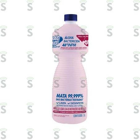 Álcool Bactericida Quimidrol 46º Inpm Cereja Com Avelã Garrafa 1lt