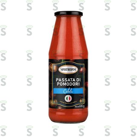  Purê de Tomate Mastroiani Passata Di Pomodori Com Cebola Garrafa 680gr