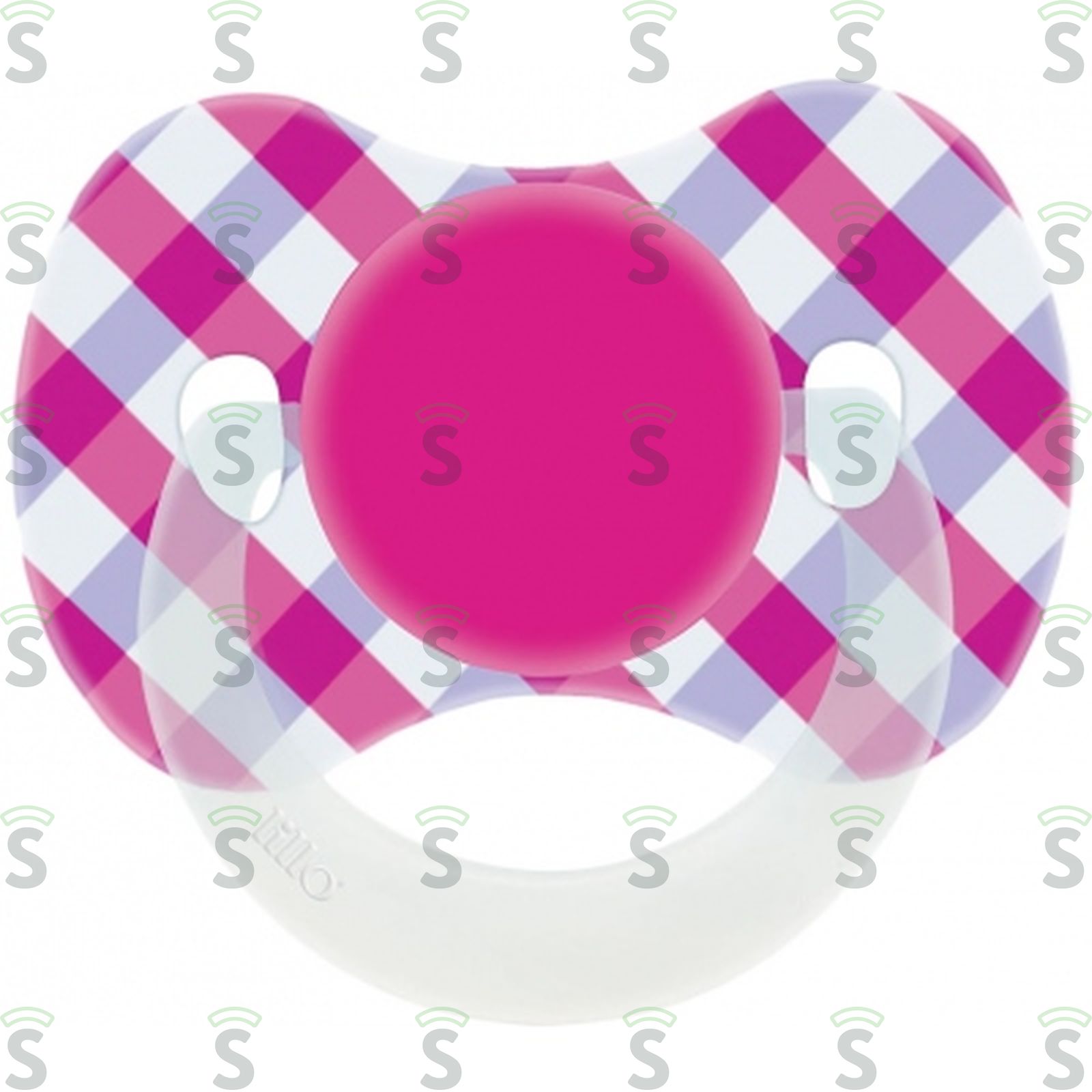 Chupeta de Silicone Lillo Funny Xadrez Ortodôntica Tamanho 2 Rosa Embalagem 1UN