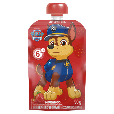 Iogurte Elegê Paw Patrol Desnatado Morango Squeeze 90g 
 