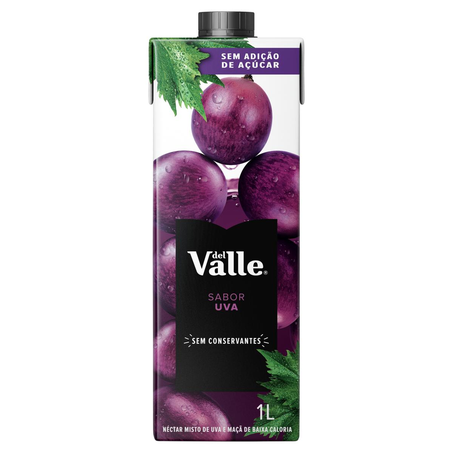 Suco Del Valle Mais 1 Litro - Uva - Sem Açúcar - TP