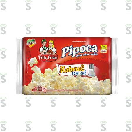  Pipoca Para Microondas Fritz e Frida Natural Com Sal Embalagem 100g
