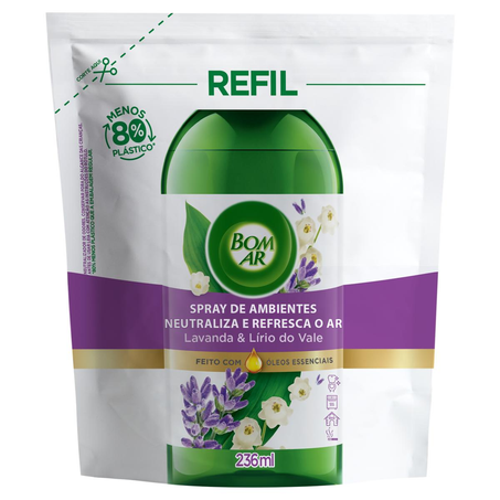 Purificador Bom Ar 236ml - Lavanda & Lirio do Vale - Refil