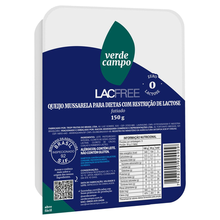 Queijo Lacfree 150g - Mussarela - Fatiado