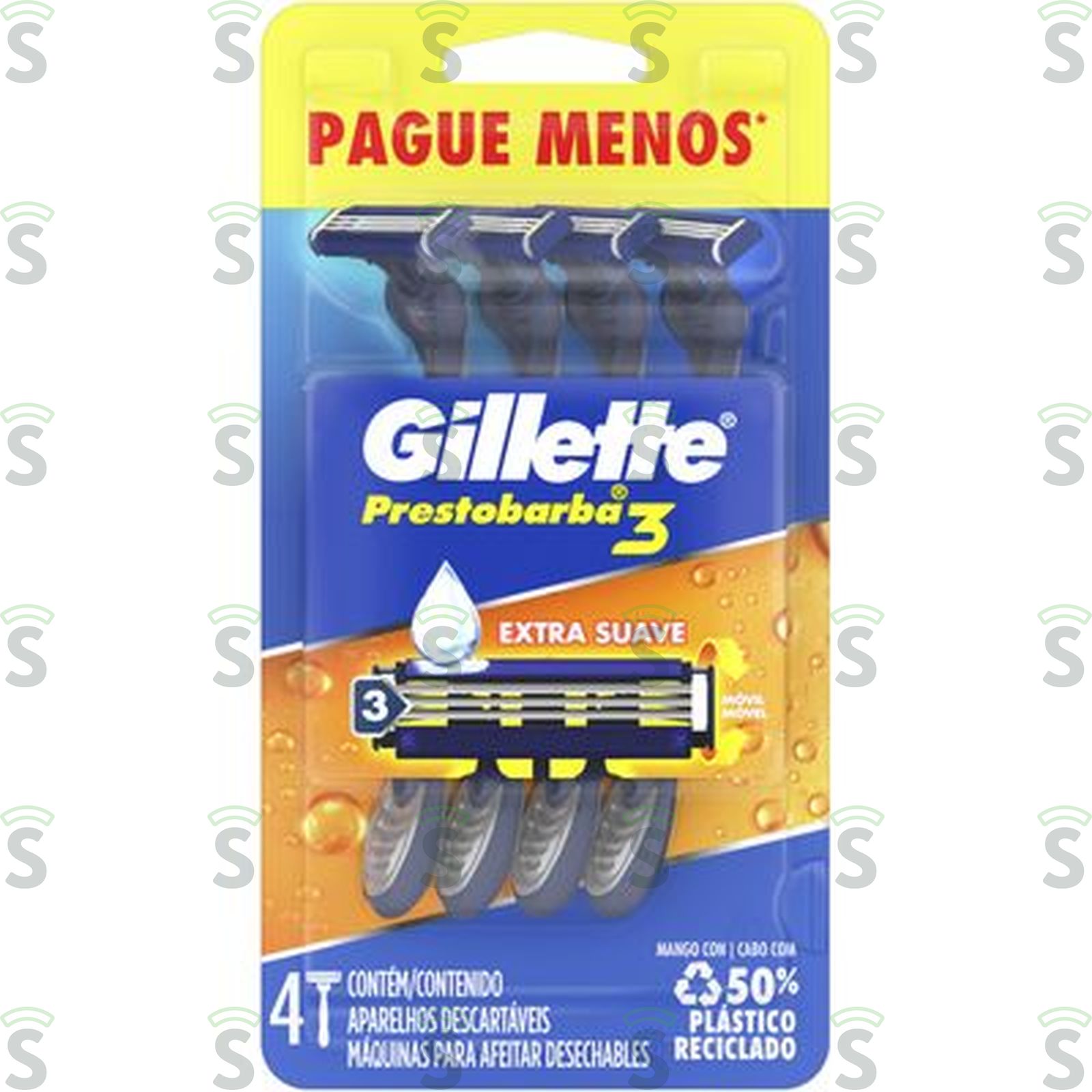 Aparelho de Barbear Descartável Gillette Prestobarba3 Oferta 4UN