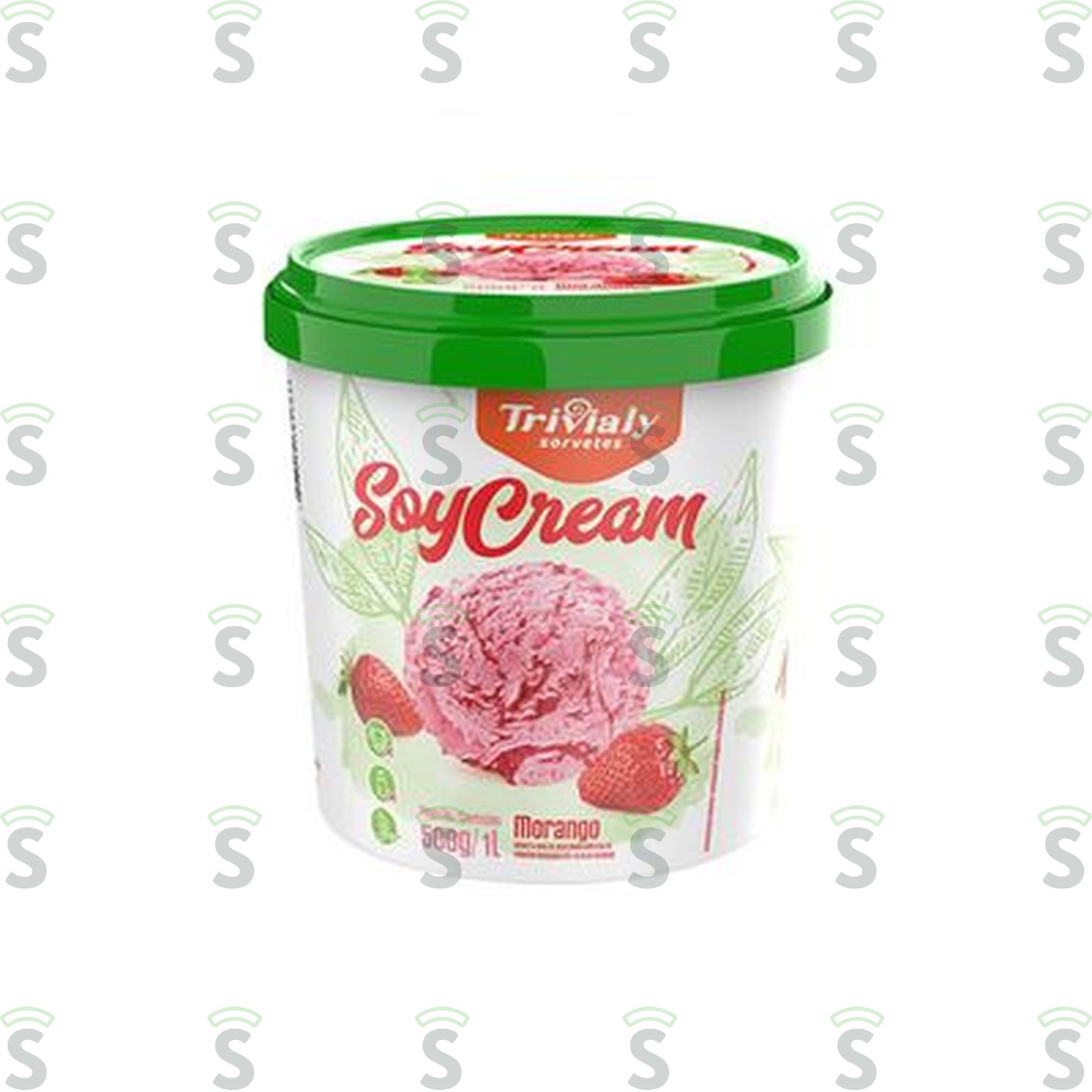 Sorvete Trivialy Soycream Morango 1LT