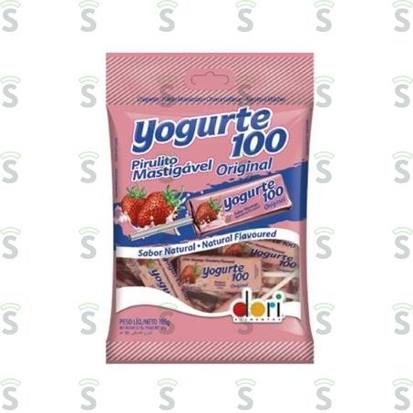  Pirulito Mastigável Dori Yogurte 100 Original Embalagem 105g