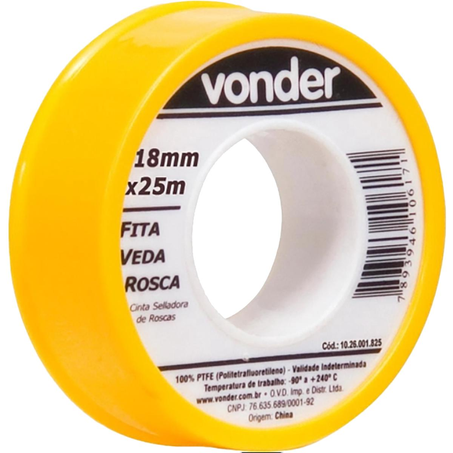 Fita Veda-rosca Vonder Tam. 18mm x 10m