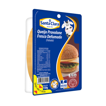 QUEIJO PROVOLONE SANTA CLARA DEFUMADO FATIADO PACOTE 150G