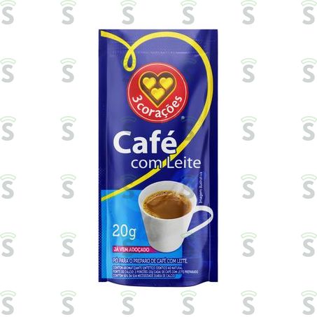  3 Coracoes-cafe Com Leite 20g Sache
