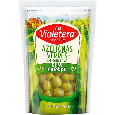 Azeitona Verde La Violetera 160g - Sem Caroço - Vidro