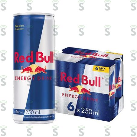 Energético Red Bull Lata 250ml - Pacote Com 6un - 1.5lt