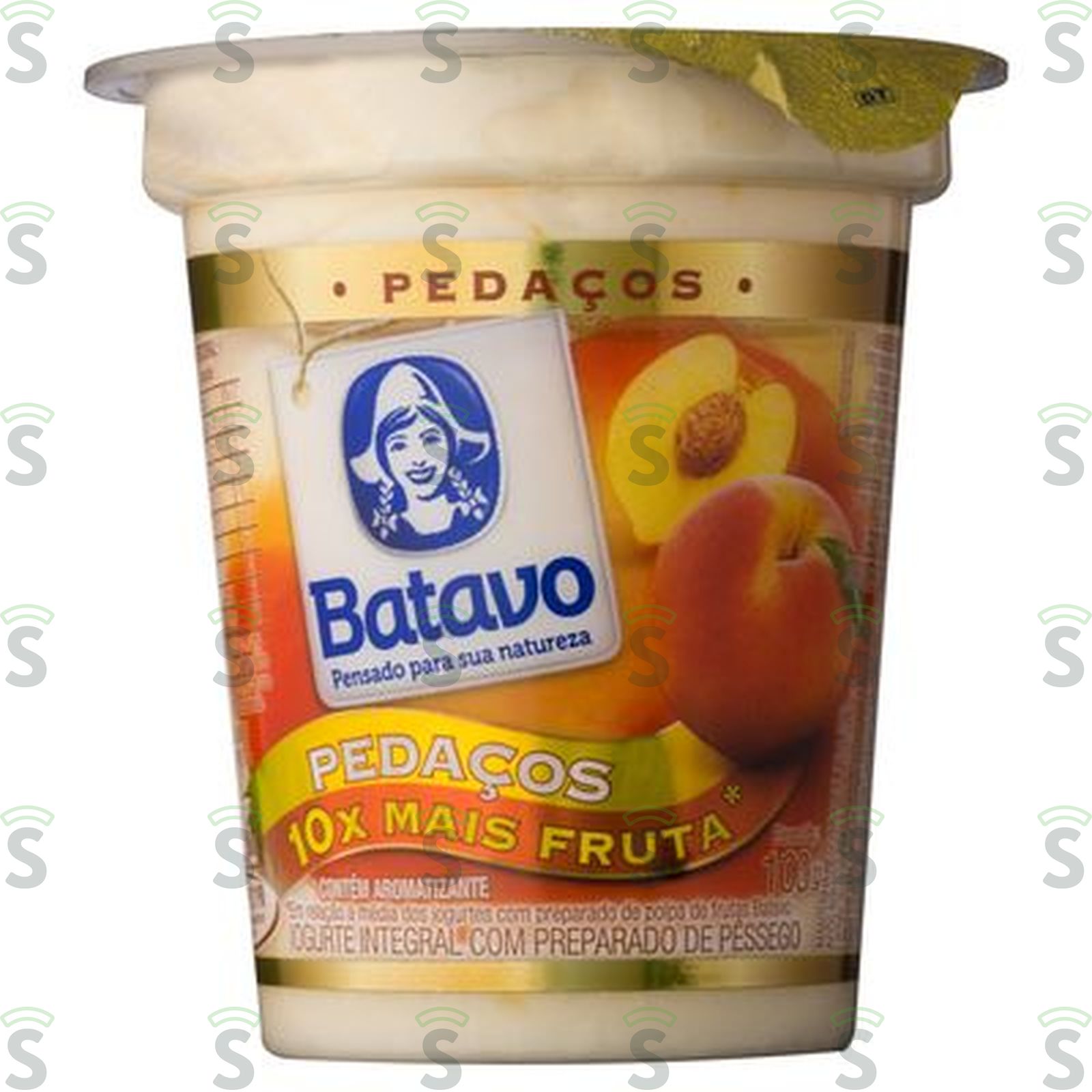 Iogurte Batavo Pedaços de Fruta Pêssego Embalagem 100G