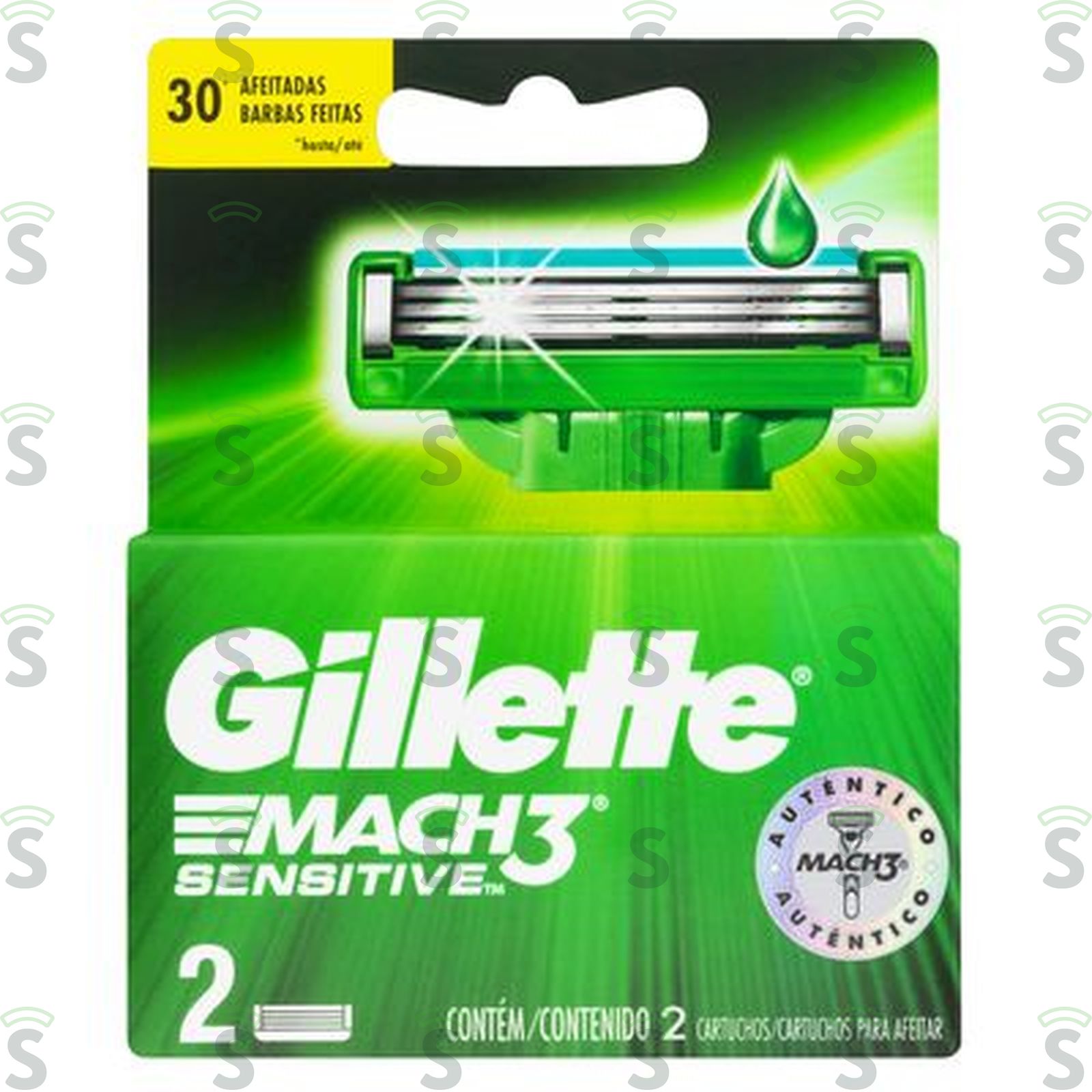 Gillette-mach 3 refil c/2 sensitive