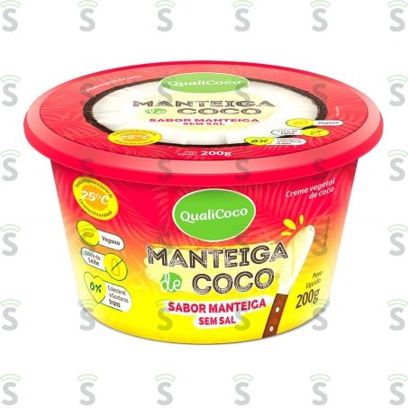  Manteiga de Coco Qualicoco Sem Sal Sabor Manteiga 200g