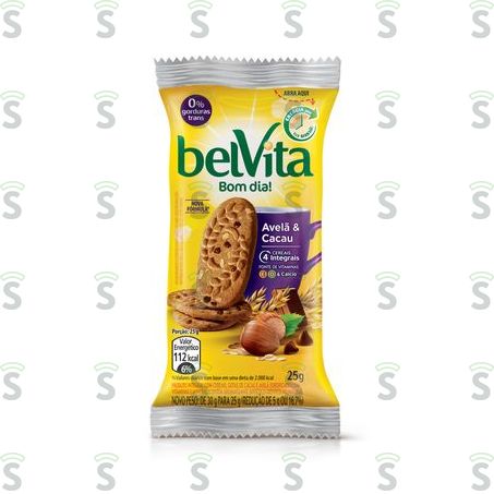  Biscoito Doce Integral Belvita Avelã e Cacau Embalagem 75g